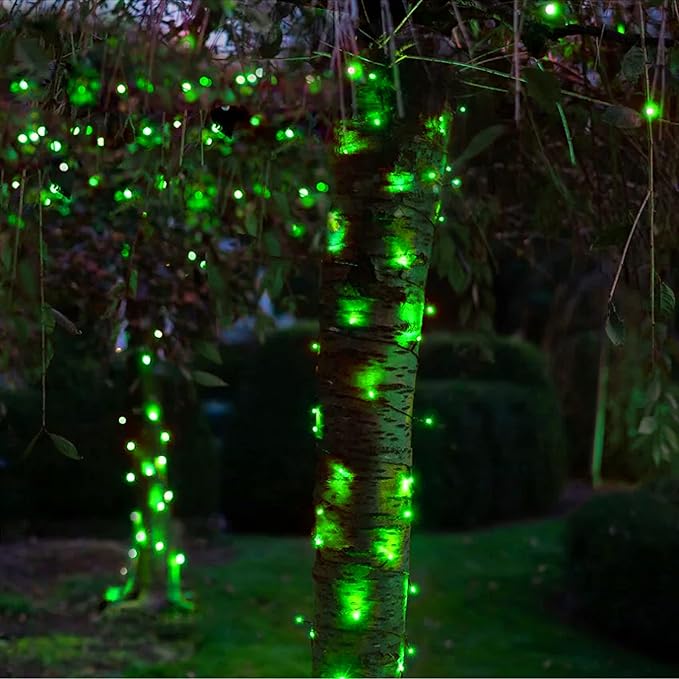 Dazzle Bright Green Christmas String Lights, 100 LED 33 FT Halloween Lights with 8 Modes, Waterproof Christmas Decorations for Indoor Outdoor Holiday Party Home Tree Decor-CubbioJoy