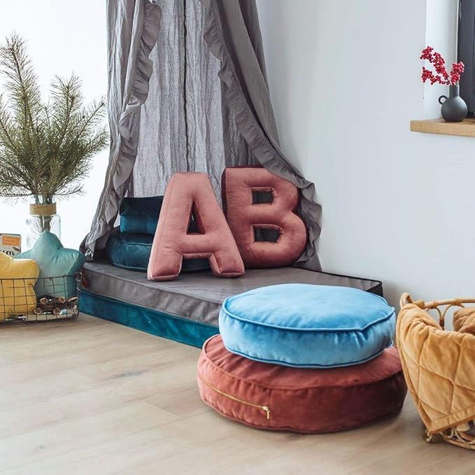 Bed Canopy with Frills Reading Nook Game Tent for Kids Boho Hanging Net Play Room Decor(Light Grey)-CubbioJoy