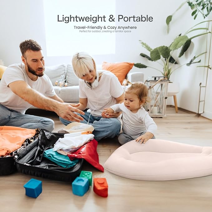 Baby Lounger for Newborn: Skin-Friendly & Breathable for 0-12 Months Infant Tummy Time Playtime & Diaper Changes - Portable & Lightweight Cushion for New Parents-CubbioJoy