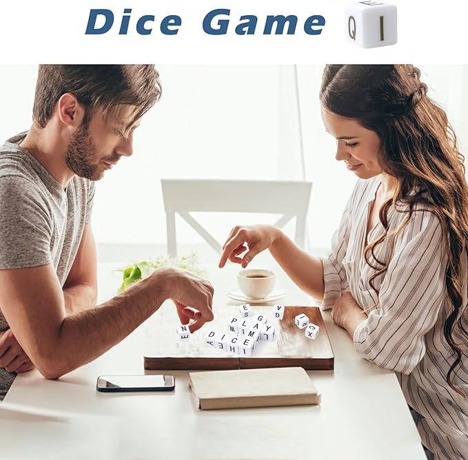 Crossword Dice Game, Word Game, Fun for Family Game Night, Festive Parties, Gatherings & On-The-Go Fun, Crossword Puzzle with 15 Large Letter Dice-CubbioJoy