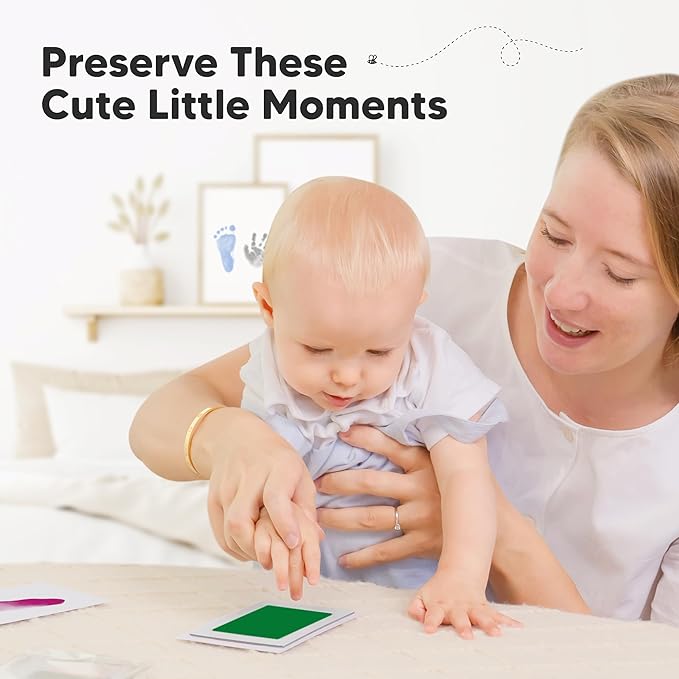 4-Pack Inkless Baby Hand and Footprint Kit - Mess Free Ink Pad for Newborn Keepsake, Dog Nose & Paw Print Kit, Clean Touch Ink Pad for Baby Hand & Footprints, Ideal New Mom Gifts (Holidays)-CubbioJoy