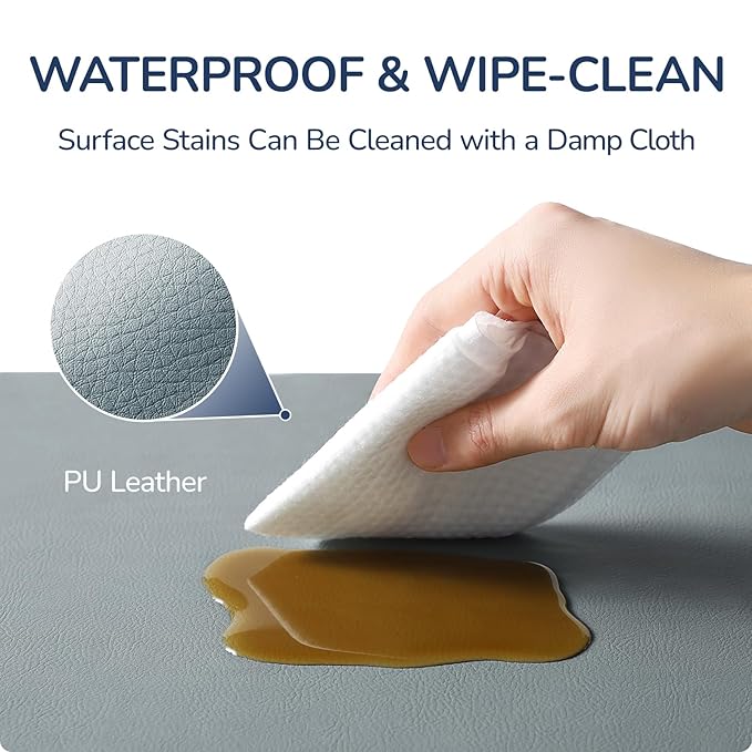 Baby Play Mat for Floor,1.3'' Thick Memory Foam Play Mat,50''x50'' Tummy Time Mat with PU Leather,Cushioned & Waterproof Playpen Mats,Non Slip Crawling Padded for Toddlers,Infants,Kids-CubbioJoy