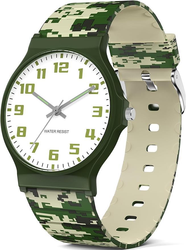 Kids Analog Watch Boys Girls, 30M Waterproof, Sports Watch for Boys, Easy to Read Children's Thin Dial Wrist Watches with Soft Band, for Ages 5-15 Kids Great Birthday Gifts Christmas Day-CubbioJoy