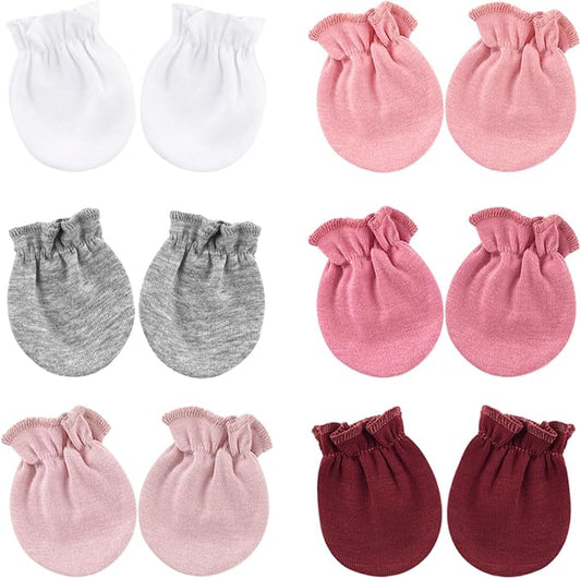 BQUBO Newborn Infant Toddler Mittens No Scratch Cotton Elastic Wrist Gloves Hypoallergenic for 0-6 Months Baby Boys Girls-CubbioJoy