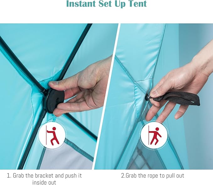 Beach Tent,Beach Sun Shelter with UPF 50+UV Protection with Extendable Floor mat for 3-4 Person, Waterproof Portable Easy Setup Beach Canopy Shade Tent for Outdoor Camping, Picnics-CubbioJoy