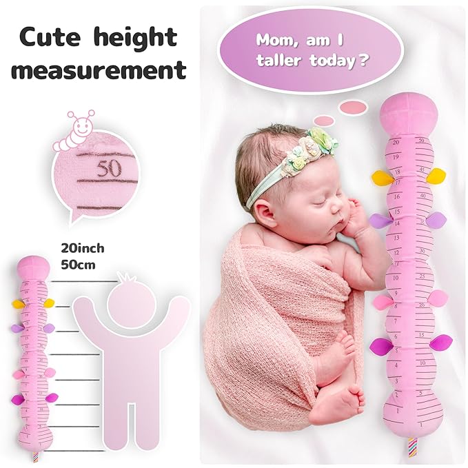Infant Baby Musical Stuffed Animal Activity Soft Toys with Multi-Sensory Crinkle, Rattle and Textures for 0-3-6-12 Months Developmental Toys, Caterpillar, Purple-CubbioJoy