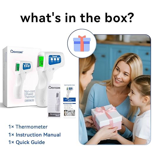 Berrcom Thermometer, 3 in 1 Contactless Infrared Fever Check Thermometer for Forehead, Ideal for Baby, Infant, Kids, and Adults, Batteries Not Included, JXB-178 (White)-CubbioJoy