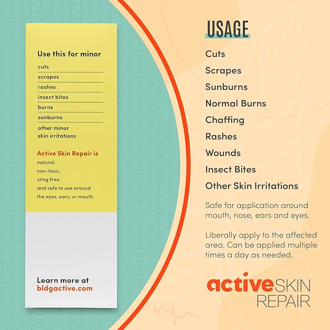 Active Skin Repair Kids First Aid Spray - Non-Toxic & Natural Kids Antiseptic Formula for Minor Cuts, Wounds, Scrapes, Rashes, Sunburns, and Other Skin Irritations (3oz Spray)-CubbioJoy