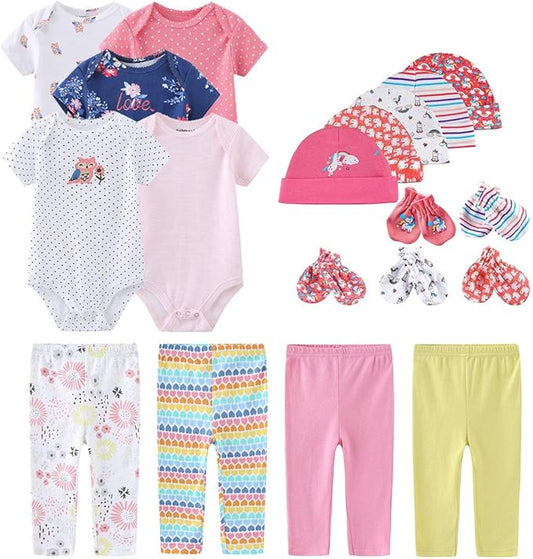 Kiddiezoom Unisex Baby Layette Essentials Giftset Clothing Set 19-Piece For Newborn Baby-CubbioJoy