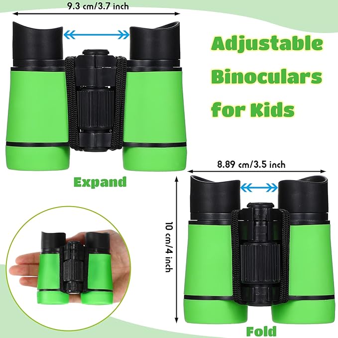 6 Pack Kids Binoculars Shock Proof Toy Binoculars Set for Age 3-12 Years Boys Girls Hunting Folding Small Telescope Birthday Gifts Bird Watching Educational Learning Camping Outdoor (Vivid Colors)-CubbioJoy