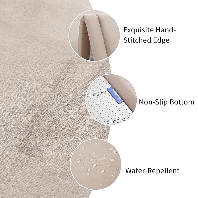 Baby Play Mat for Floor, 1.3" Thick Elasti-Foam 50x50 Playpen Mat for Toddlers Infant kids,Water-Repellent Soft Coral Velvet for Tummy Time, Non-Slip Backing for Crawling,Tatami Style(Beige)-CubbioJoy