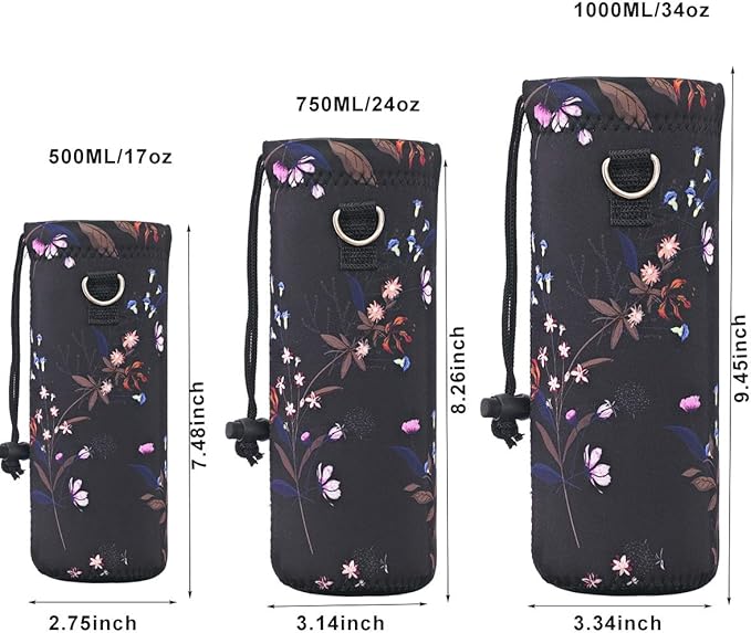 AUPET Water Bottle Bag Carrier,24oz/32oz Insulated Neoprene bottle Sling Holder Case Pouch Cover for 1000ML/750ML Bottles with Shoulder Strap for walking-CubbioJoy