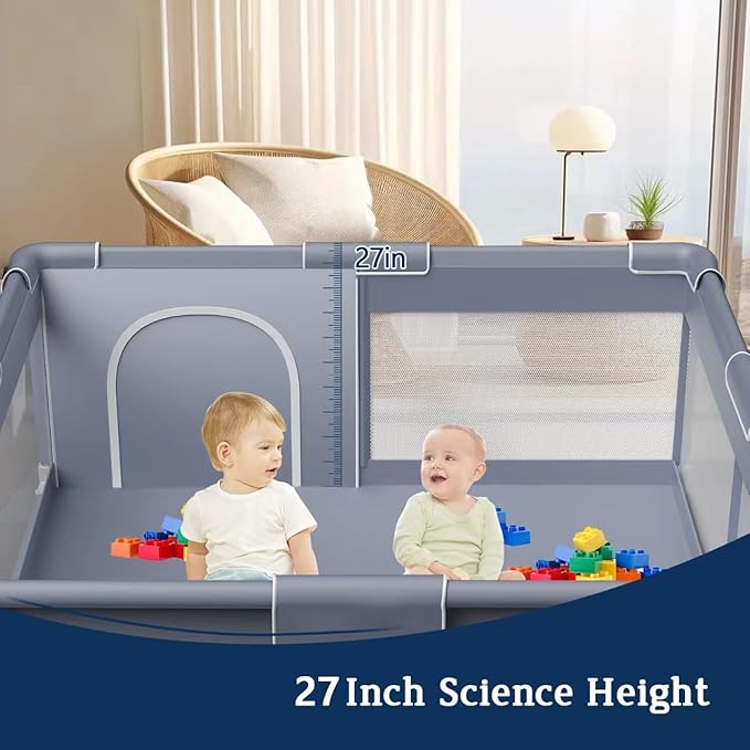 Baby Playpen 74x50 Inch, Playpen for Babies and Toddlers, Play Pen Pin Indoor Outdoor Baby Play Fence-CubbioJoy