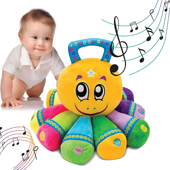 Bundaloo Musical Octopus Plush Toy - Plays Fun Songs and 8 Musical Key Notes | for Children & Toddlers (Octopus)-CubbioJoy
