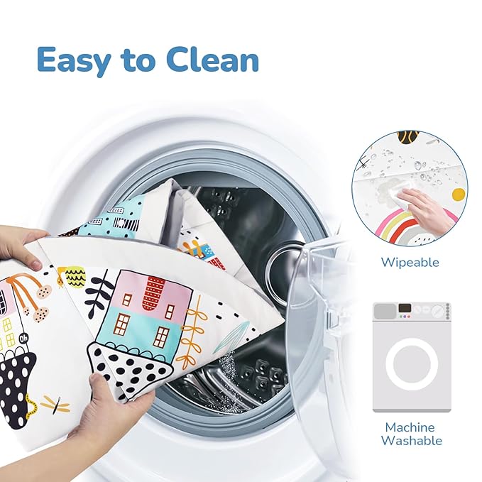 Baby Play Mat Tummy Time Mat with Exclusive Foldable Design, Stage-Based Skill Development Activity Gym, Machine Washable Baby Play Mats for Floor with Gift Package (Zebra)-CubbioJoy