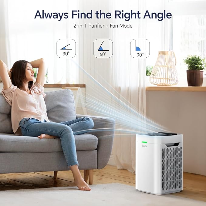 Air Purifiers for Home Large Room Up to 2600 Ft², Double-Sided HEPA Air Purifier with Washable Pre-filter, Fan Mode, Smart WiFi, PM 2.5 Air Quality Monitor, for Pets Hair, Dust, Pollen, Smoke-CubbioJoy