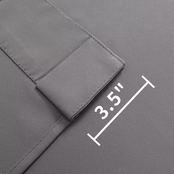 Joydeco Blackout Curtains 108 Inches Long, Thermal Insulated Black Out Curtains 2 Panels Set, Room Darkening Drapes for Living Room Window Rod Pocket Back Tab (W37 x L108 Inch, Light Grey)-CubbioJoy