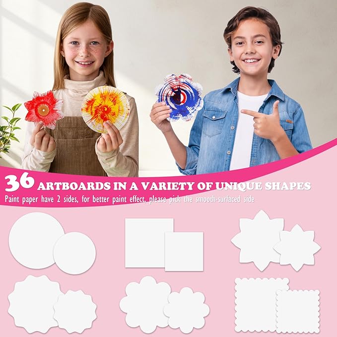 Arts and Crafts for Kids Ages 4-8,Paint Spin Art Machine Kit,Art Craft Set for 6-9 Year Old,Cool Painting Spinner Toys Kits Set,Art Supplies Birthday Gifts for Boy Girl Ages 6 7 8 9 10 11 12 Pink-CubbioJoy