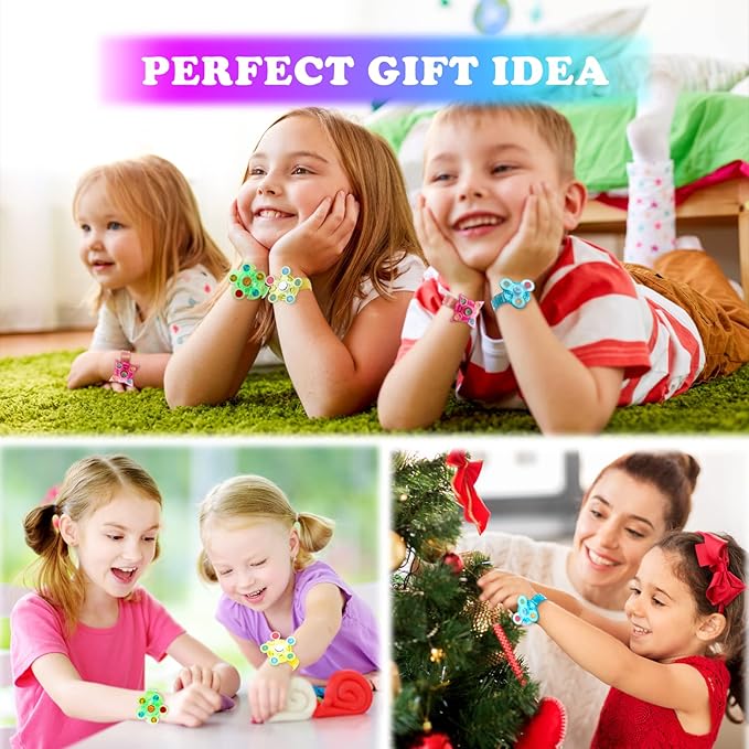 30PCS Spinner Bracelets Light Up Party Favors For Kids 4-8-12, Glow Bracelet Glow in The Dark Party Supplies Light Up Toys, Classroom Kids Prizes Goodie Bag Stuffers, Easter Egg Fillers Gift (30)-CubbioJoy