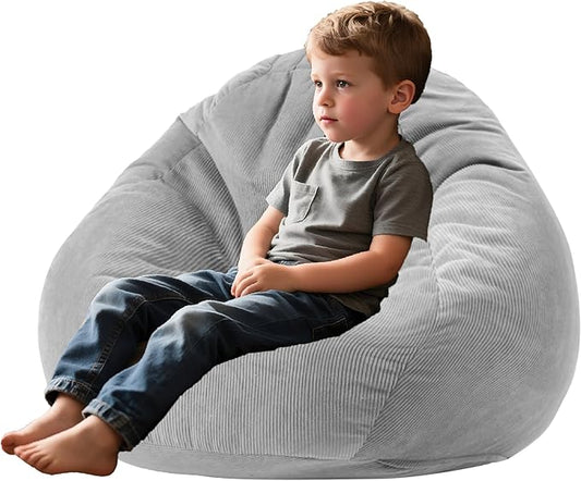 Bean Bag Chairs for Kids Chair Round Sofa Memory Foam Filling Reading Gaming Sofa for Living Room Bedroom-CubbioJoy