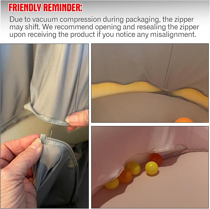 Ball Pit for Toddlers, 35.4"x 11.8" Foam Ball Pits, Indoor Soft Round Baby Playpen for Children, Ideal Gift for Toddlers, Pink, (Balls not Included)-CubbioJoy