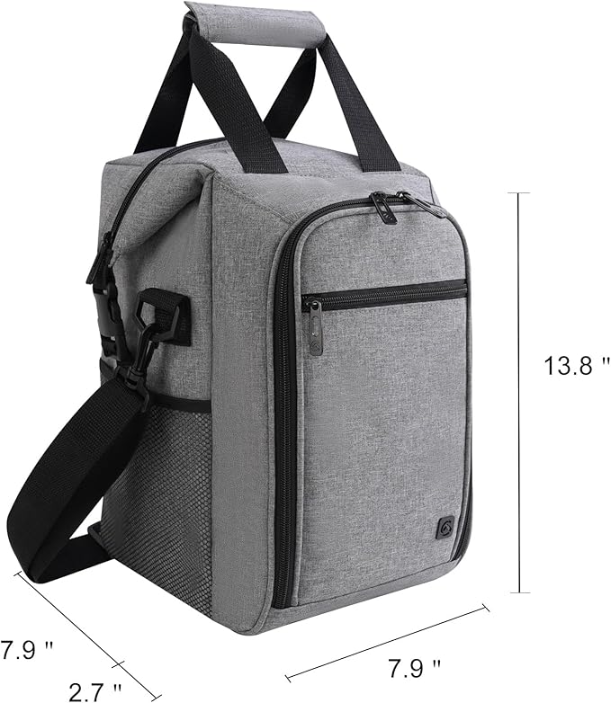 ALLCAMP 4 Bottle Wine Gift Bag - Insulated Tote Cooler, Adjustable Strap, Includes 4 Wine Glasses, Napkins & Corkscrew, Portable Travel Gifting(Gray)-CubbioJoy