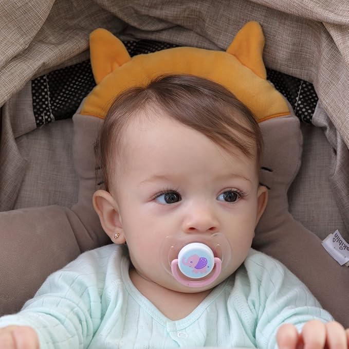 KAKIBLIN Baby Neck Pillow, Upgraded Baby Support Pillow,Head Pillows for Carseat, Newborn Neck Support for Car Seat,Pushchair,Travel(Brown)-CubbioJoy