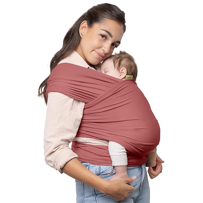 Boba Baby Wrap Carrier – Original Baby Sling Carrier for Newborns (7–35 lbs), Soft, Secure, Hands-Free & Ergonomic, Ideal for Comfortable Bonding, New Parents (Dusty Pink)-CubbioJoy