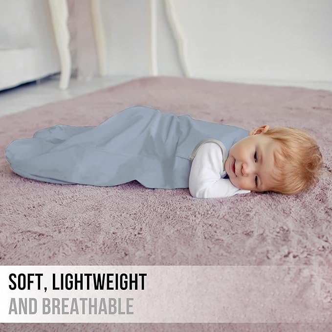 Baby Sleep Sack 1.0 TOG, Organic Cotton Baby Wearable Blanket with Two-Way Zipper, Swaddle Transition Baby Sleeping Bag, All-Season Sleep Sack for Newborn Infant Toddler Boy Girl, 18-24 Months, 1-Pack-CubbioJoy