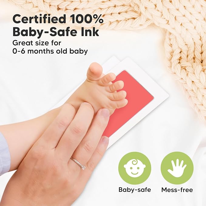 4-Pack Inkless Baby Hand and Footprint Kit - Mess Free Ink Pad for Newborn Keepsake, Dog Nose & Paw Print Kit, Clean Touch Ink Pad for Baby Hand & Footprints, Ideal New Mom Gifts (Candy)-CubbioJoy