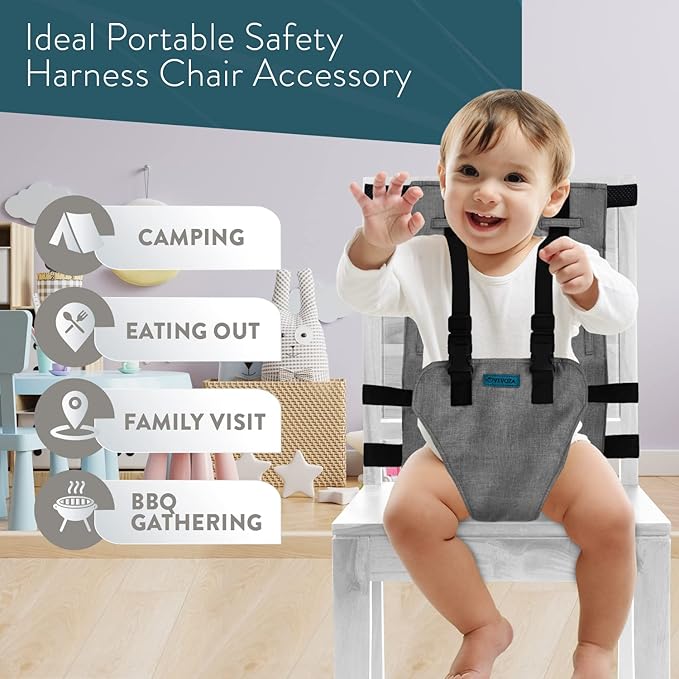 Baby Portable High Chair for Travel | Essential Travel Highchair | Baby Chair Harness-CubbioJoy
