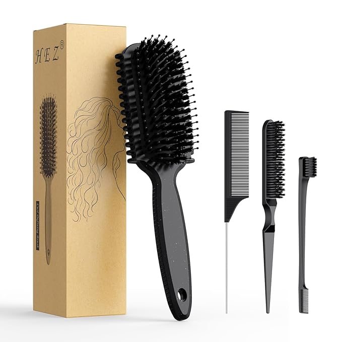 Curl Defining Brush, Curly Hair Brush, Slick Back Hair Brush, For Combing and Shaping Curls in All Hairstyles to Reduce Pulling (Black)-CubbioJoy