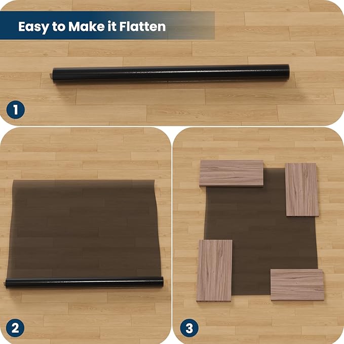 Area Mat for Hard Floors, 4'×6' Semi-Clear Black Vinyl Floor Protector for Under Dining Table, Waterproof Non-Slip Plastic Rug, Splat Mat for Under High Chair-CubbioJoy