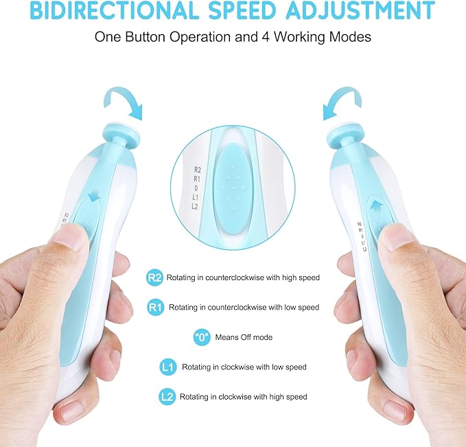 Baby Nail Trimmer Electric,Baby Nail Clippers, 6 in 1 Baby Nail File,Nail File Baby Grooming Kit Manicure Set for Toddler or Adults-CubbioJoy