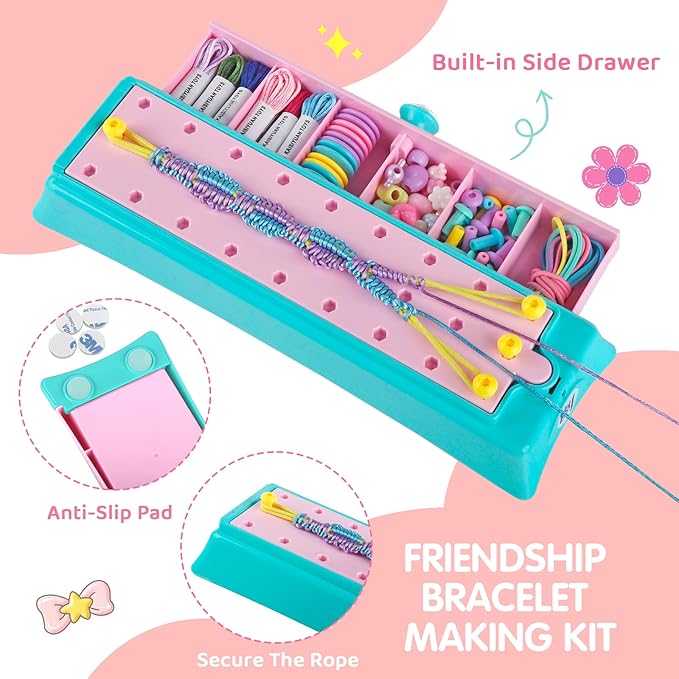 Arts and Crafts for Kids Age 8-12, Friendship Bracelet Making Kit for Girls, DIY Jewelry String Maker Kit Toys, Bracelets Maker Craft, Christmas Birthday Gifts for Ages 6 7 8 9 10 11 12 Year Old-CubbioJoy