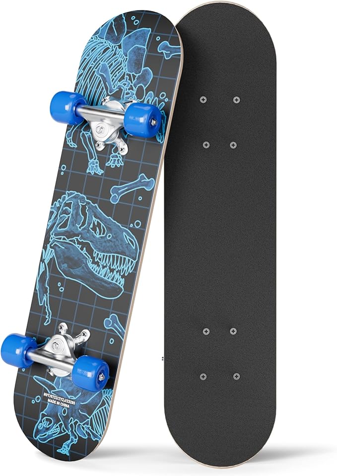 24 inch Rude Boyz Mini Cruiser Skateboard - Aluminium Trucks - Kids Skateboard Ages 5-8 Beginner - Skateboards for Kids-CubbioJoy