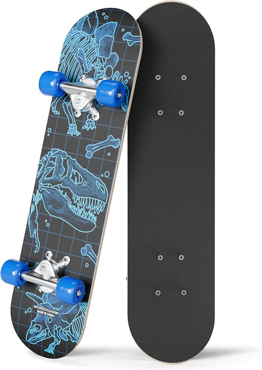 24 inch Rude Boyz Mini Cruiser Skateboard - Aluminium Trucks - Kids Skateboard Ages 5-8 Beginner - Skateboards for Kids-CubbioJoy