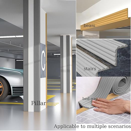 Bunk Bed Ladder Pads,Traction Treads for Stair Steps,Soft Extra-Wide Edge Protector,Self-Adhesive Bunk Bed Ladder Cover Foam Padding,Furniture 16.5 Ft Gray-CubbioJoy