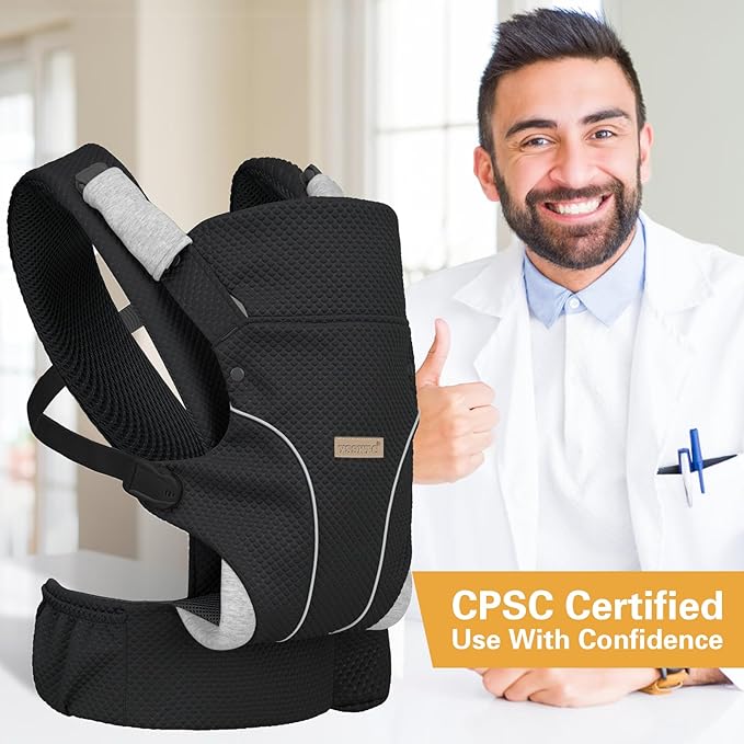 Baby Carrier Newborn to Toddlers - Ergonomic Adjustable Soft Breathable Comfort Infant Carrier for 7-35lbs, Enhanced Support, Easier to Wear-CubbioJoy