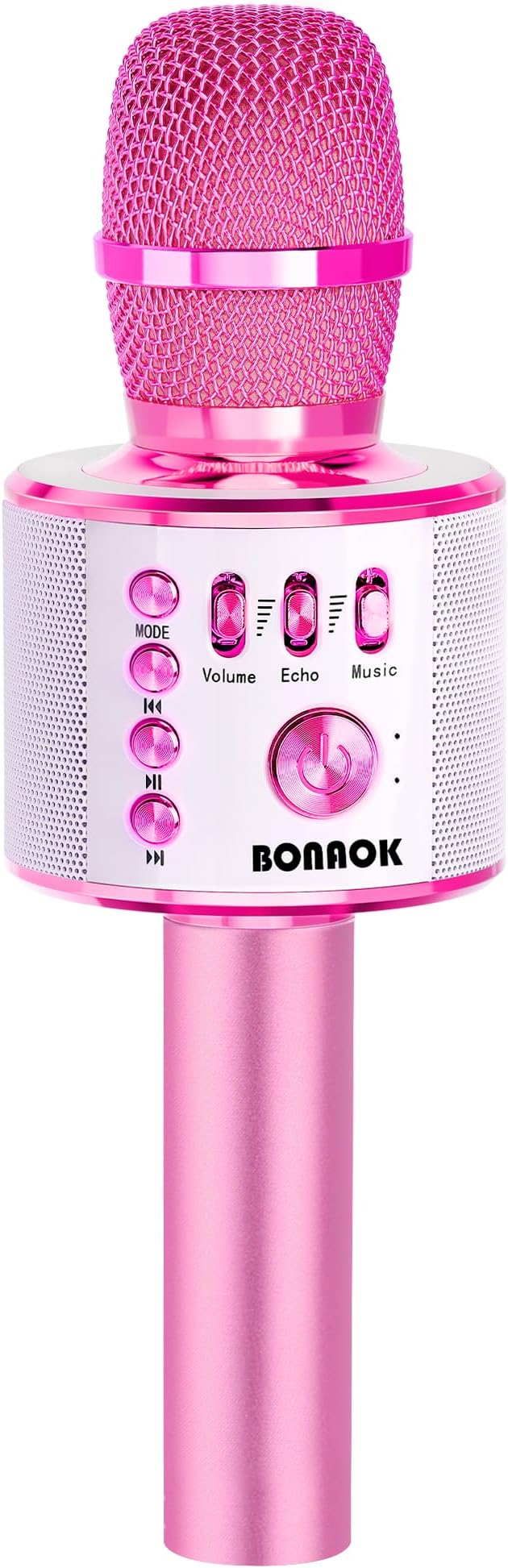 BONAOK Kids Karaoke Microphone, Wireless Bluetooth Microphone for Singing, Gift for Kids, Adults, Girls, Boys, Christmas Kids Toys Gifts for Ages 3, 4, 5, 6, 7, 8+ Years Old (Light Pinkcolor)-CubbioJoy
