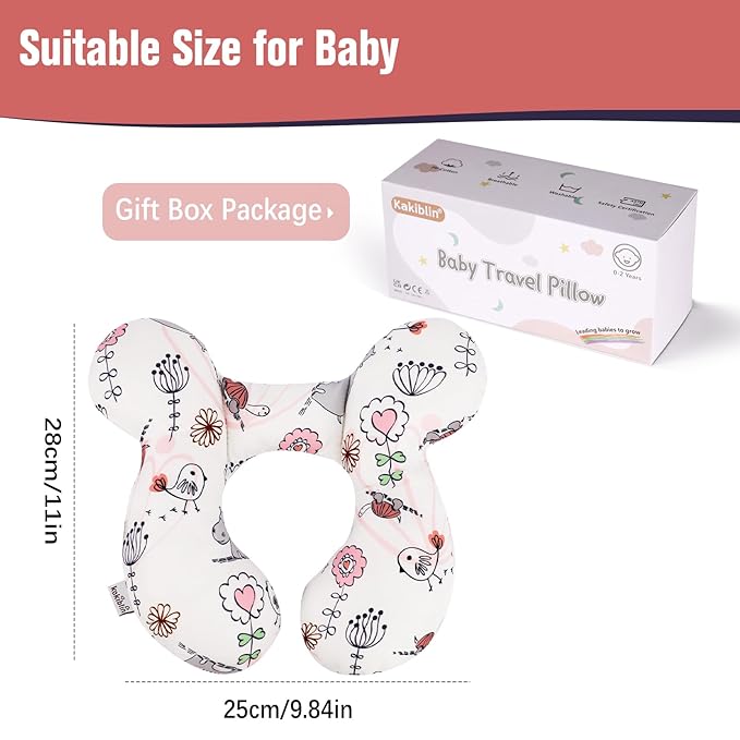 KAKIBLIN Baby Neck Pillow, Upgraded Baby Support Pillow,Babies Head Pillow,Neck Support Pillow for for Car Seat,Pushchair,Travel (Hippo)-CubbioJoy