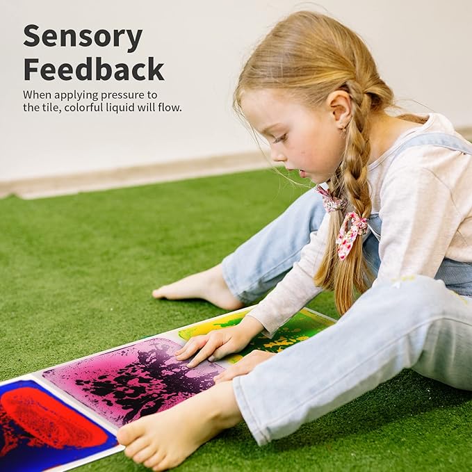 Art3d Liquid Sensory Floor Decorative Tiles, 11.8"x11.8" Square, 4 Tiles-CubbioJoy