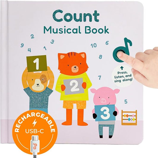 Cali's Books Number Book for Toddlers 1-3 - Learn to Count 1 2 3 Musical Books for Kids, Interactive Talking Baby Sound Book, Educational Song Learning Toys, Singing and Counting Music Toy for Babies-CubbioJoy