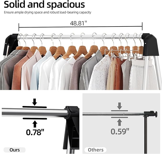 APEXCHASER Clothes Drying Rack Foldable, Stainless Steel Laundry Drying Rack Collapsible, Clothes Hanger for Sweater Baby Clothes Towel for Indoor & Outdoor, Portable Clothes Airer for Travel-CubbioJoy