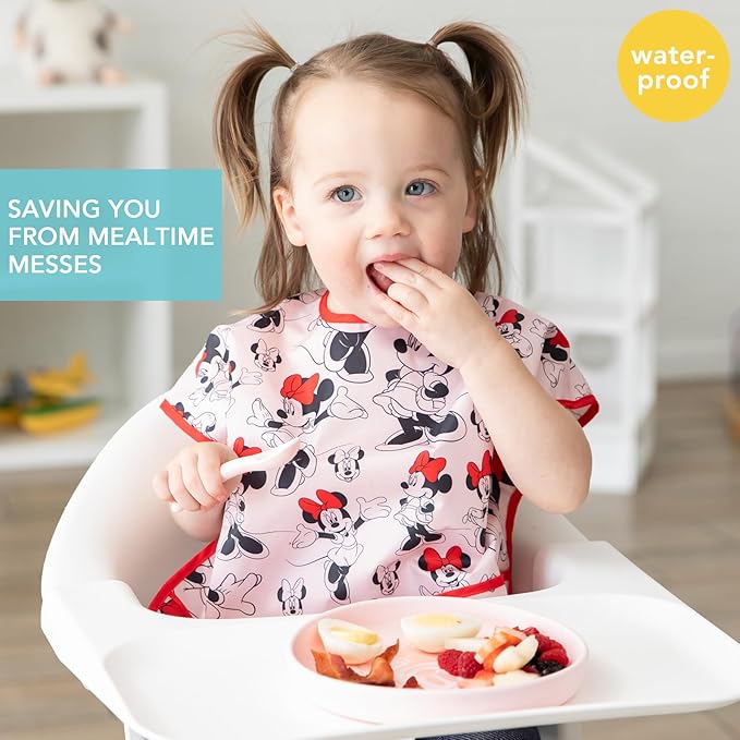 Bumkins Bibs - Toddler Bibs, Waterproof, Large for 1-3 Years, Short Sleeve-CubbioJoy