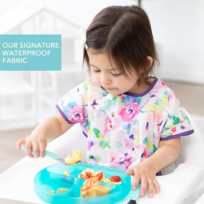 Bumkins Bibs - Toddler Bibs, Waterproof, Large for 1-3 Years, Short Sleeve-CubbioJoy