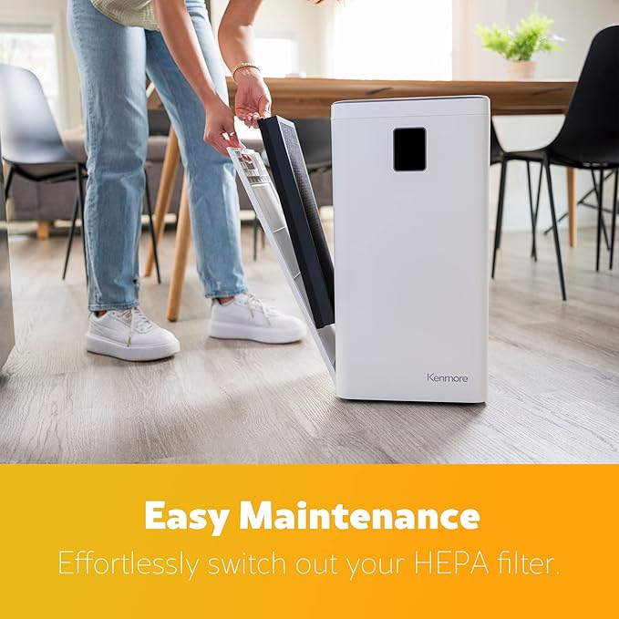 Kenmore PM4030 Air Purifier with H13 True HEPA Filter, Covers Up to 2300 Sq.Foot, 24db SilentClean 3-Stage HEPA Filtration System, 5 Speeds for Home Large Room, Kitchens & Bedroom-CubbioJoy