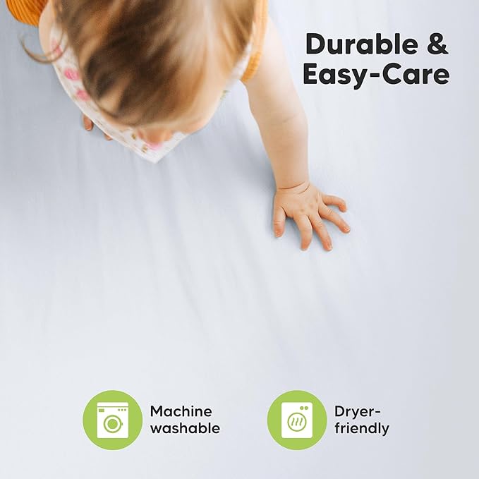 KeaBabies 2-Pack Organic Crib Sheets for Boys, Girls - 52x28 Fitted Crib Mattress Sheet Neutral, Breathable Jersey Cotton Cover for Baby Bed, Toddler Mattress, Soft & Cute Prints (Cove)-CubbioJoy