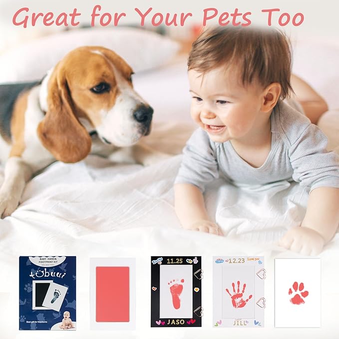 Inkless Baby Hand and Footprint Kit,Clean Touch Ink Pad for Baby Footprint Kit,No Mess Dog Paw Print Kit,DIY Footprint Ink for Baby Keepsake Gifts for Boys and Girls-CubbioJoy