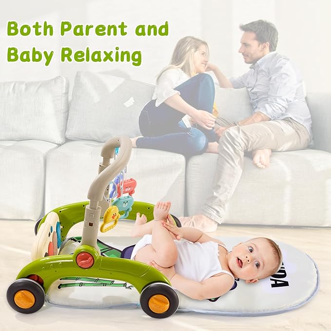 Baby Play Gym Walker Kick and Play Piano Gym Musical Tummy Time Mat for Boys Girls Infant Newborn Gifts (Panda Upgraded)-CubbioJoy